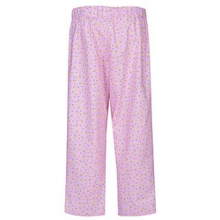 rosebud cropped pyjama trousers by nutmeg sleepwear