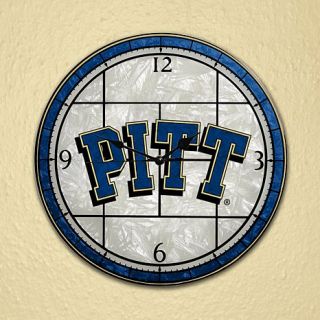 Pittsburgh Panthers NCAA Art Glass Wall Clock