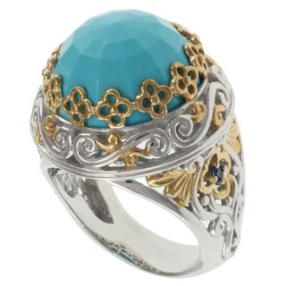 Michael Valitutti Two tone Blue Turquoise Ring Michael Valitutti Gemstone Rings