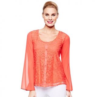 Slinky® Brand Bell Sleeve Lace Jacket with Tank