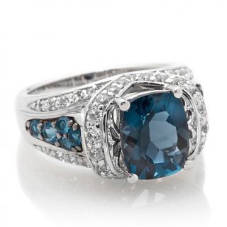 Victoria Wieck 4.02ct London Blue Topaz and White Topaz Sterling Silver Ring