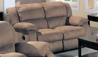 Recliner Loveseat Sofa in Saddle Padded Microfiber   Love Seats