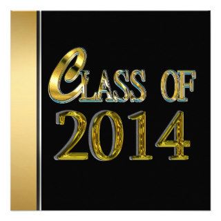 Black And Gold 2014 Graduation Invitations