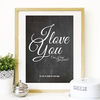 personalised love quote name print by i love design