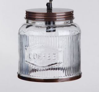 glass coffee jar pendant light by horsfall & wright