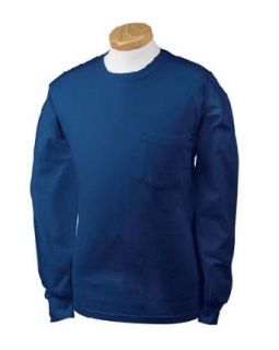 Gildan G241 Ultra Cotton Long Sleeve Pocket T Shirt   Navy   2XL at  Mens Clothing store Fashion T Shirts