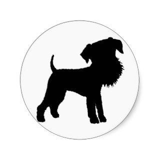 Funny Big Head Airedale Terrier Round Stickers