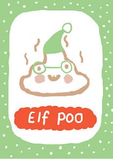 'elf poo' christmas card by loveday designs