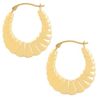 Fremada 14k Yellow Gold Polished Shrimp Hoop Earrings Fremada Gold Earrings