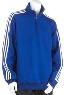 adidas Men's 3 Stripe Zip Fleece Sweatshirt,Collegiate Royal/White,X Large Clothing