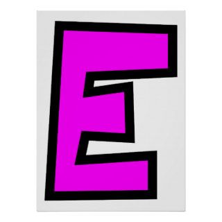 Monogram Letter E Poster