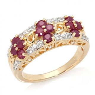 Victoria Wieck Gemstone and White Sapphire Vermeil Floral Cluster Ring