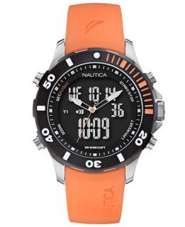 Nautica Watch, Mens Analog Digital Orange Polyurethane Strap 44mm N18668G   Watches   Jewelry & Watches
