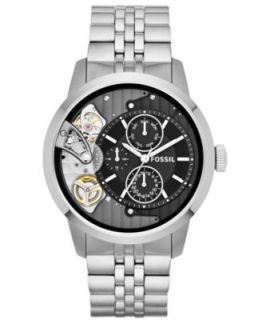 Fossil Mens Townsman Mechanical Twist Black Tone Stainless Steel Bracelet Watch 44mm ME1136   Watches   Jewelry & Watches