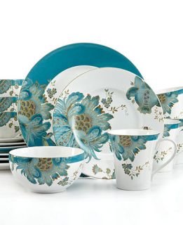 222 Fifth Eliza Teal 16 Piece Set   Casual Dinnerware   Dining & Entertaining