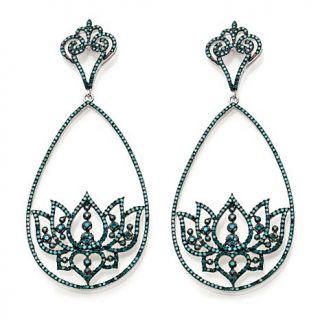 Rarities Fine Jewelry with Carol Brodie 3.2ct Blue Diamond Lotus Flower Sterli