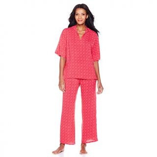 N Natori Geo Print Challis Tunic Pajama Set