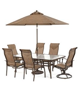 Oasis Outdoor 7 Piece Set 84 x 42 Dining Table, 4 Dining Chairs and 2 Swivel Chairs   Furniture