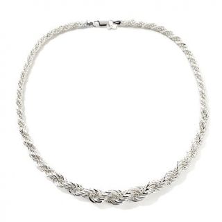 La dea Bendata Sterling Silver Graduated Rope Chain 18" Necklace