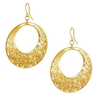 NEXTE Jewelry 14k Gold Overlay Crescent Moon Filigree Earrings NEXTE Jewelry Gold Overlay Earrings