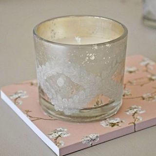 silver etched glass scented candle by primrose & plum