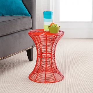 Round A Bout Indoor/Outdoor Round Metal Accent Table   Red