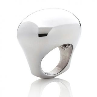 Colleen Lopez Stately Steel "Chic Happens" Bold Oblong Statement Ring