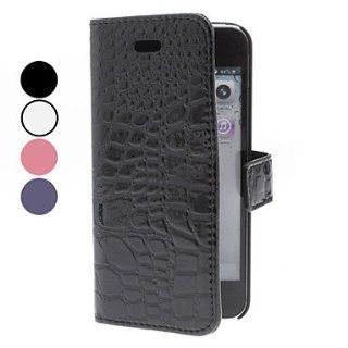 Crocodile Skin Pattern PU Leather Case with Stand for iPhone 5/5S,White Cell Phones & Accessories