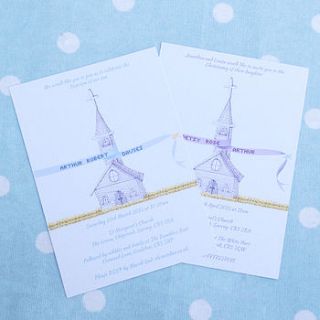 personalised christening invitations by lilla rey