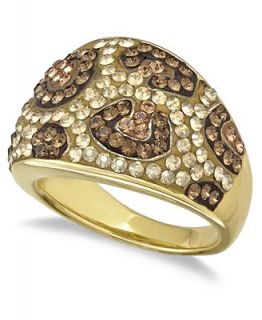 Kaleidoscope 18k Gold over Sterling Silver Ring, Swarovski Crystal Cheetah Print Ring (1 3/8 ct. t.w.)   Rings   Jewelry & Watches