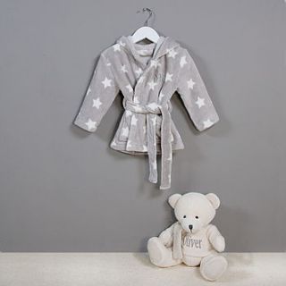 personalised star baby robe and bear set by my 1st years