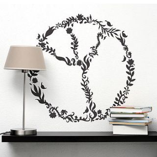 floral peace sign wall sticker by oakdene designs
