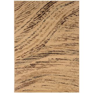 Cream/ Brown Abstract Area Rug (7'9 x 9'9) 7x9   10x14 Rugs