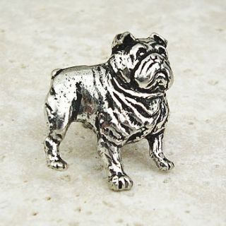 bulldog tie pin antiqued pewter by wild life designs