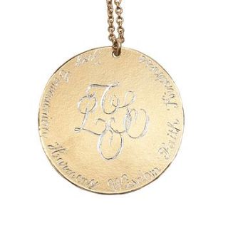 personalised 18ct gold vermeil pendant by sibylle jewels