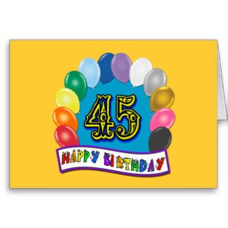 Happy 45th Birthday Balloon Arch Greeting Card