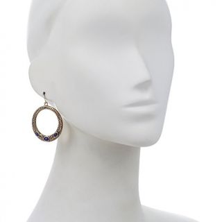 Studio Barse Gemstone Bronze Forward Facing Hoop Earrings