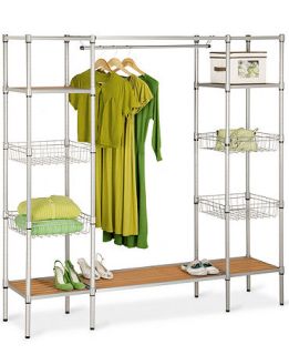 Honey Can Do Freestanding Steel Closet with Basket Shelves   Cleaning & Organizing   For The Home
