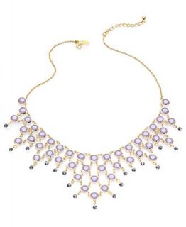 kate spade new york Necklace, Gold Tone Light Purple Stone Bib Necklace   Fashion Jewelry   Jewelry & Watches