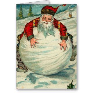 Funny Vintage Santa Christmas Card