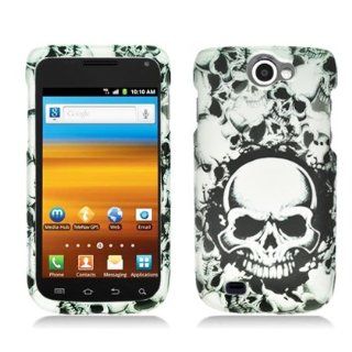 Aimo Wireless SAMT679PCLMT237 Durable Rubberized Image Case for Samsung Exhibit II 4G/Galaxy Exhibit 4G T679   Retail Packaging   White Skulls Cell Phones & Accessories