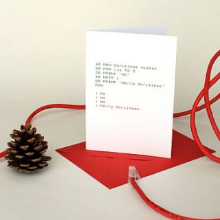 geeky 'ho ho ho' programming christmas card by geek cards for the love of geek