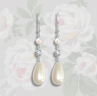 darling vintage style pearl drop earrings by susie warner