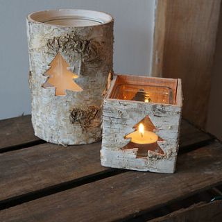 birch tea light holder / christmas tree by ball & byrne