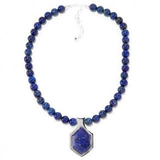 Jay King Lapis Sterling Silver 18" Geometric Drop Necklace