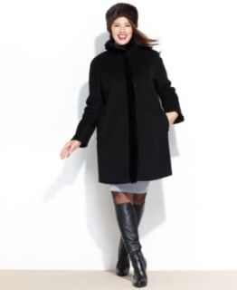 Forecaster Plus Size Coat, Hooded Faux Fur Trim Maxi Walker   Coats   Women