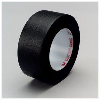 3M 235 Crepe Paper Photographic Tape, 200 Degree F Performance Temperature, 22 lbs/in Tensile Strength, 60 yds Length x 1" Width, Black Masking Tape