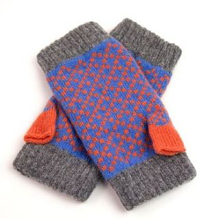 knitted lambswool wrist warmers by catherine tough