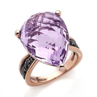 16.27ct Amethyst and Black Spinel Rose Vermeil Ring