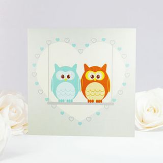 owls on love swing greeting card by munchkin creative